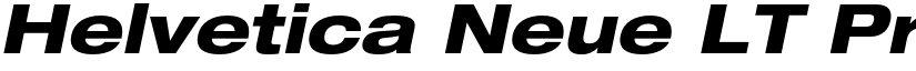 Helvetica Neue LT Pro 83 Heavy Extended Oblique font