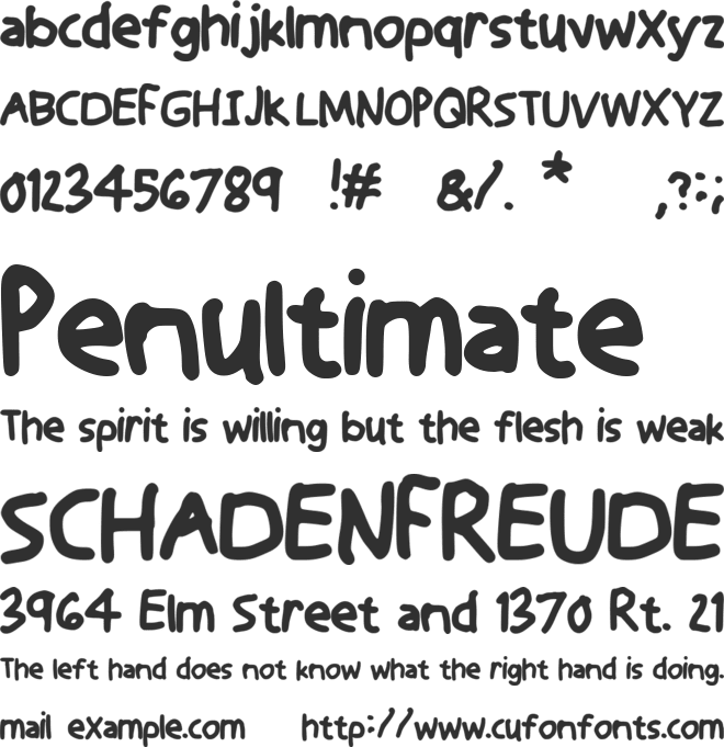 Hand Stylus font preview