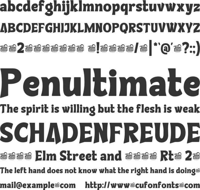 THELL WOENK Trial font preview