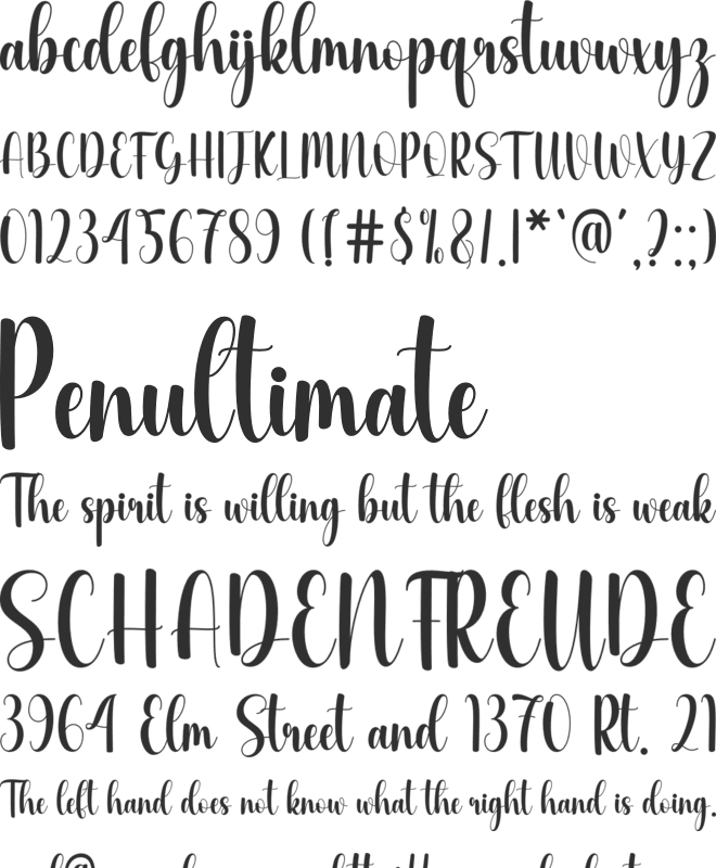 Drawing font preview