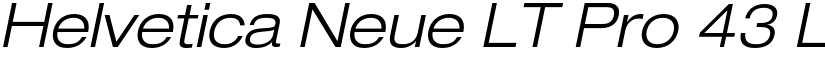 Helvetica Neue LT Pro 43 Light Extended Oblique font