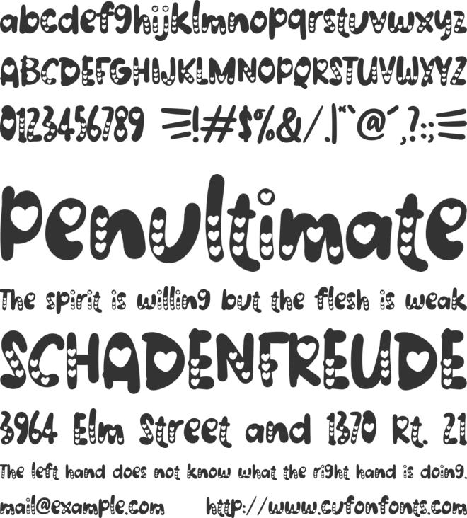 Love Days Love font preview