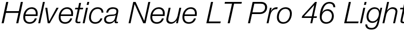 Helvetica Neue LT Pro 46 Light Italic font