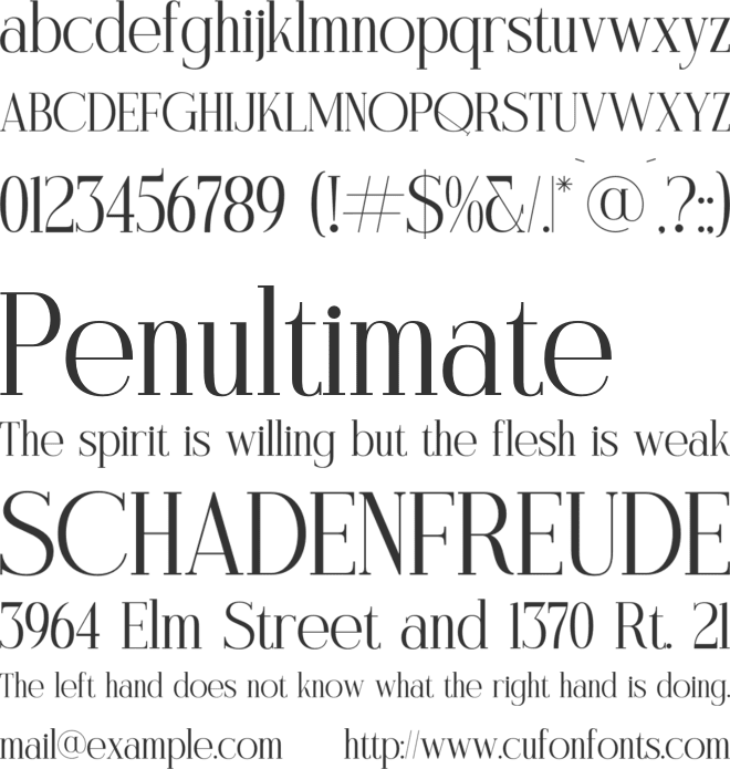 Menistra font preview
