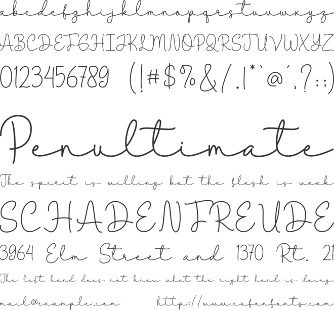 Melodiana font preview