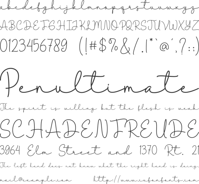 Melodiana font preview