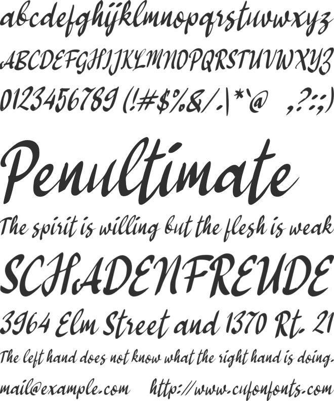 j Jahely font preview