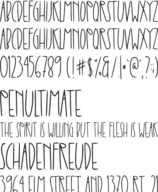 Up To You font preview