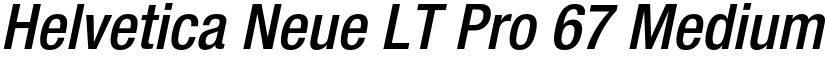 Helvetica Neue LT Pro 67 Medium Condensed Oblique font