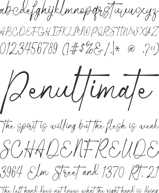 Wathenda Signature font preview
