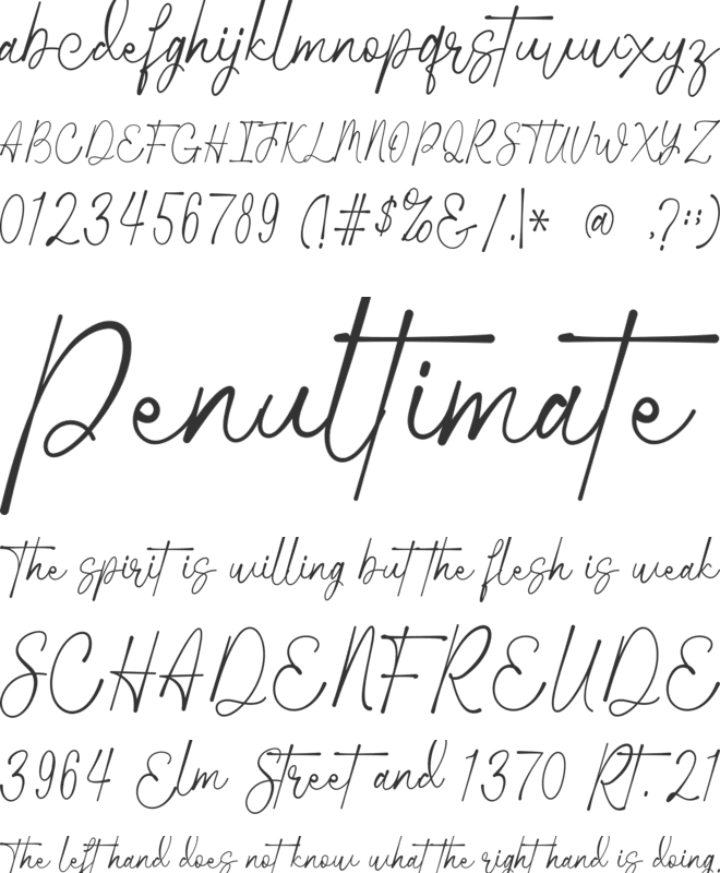 Wathenda Signature font preview