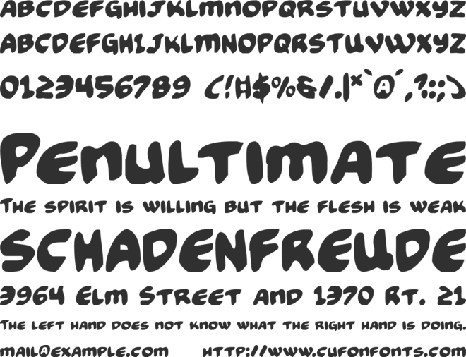 Funny Pages font preview