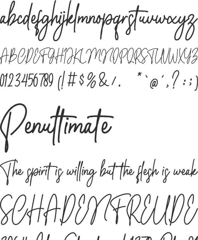 Gladimour font preview