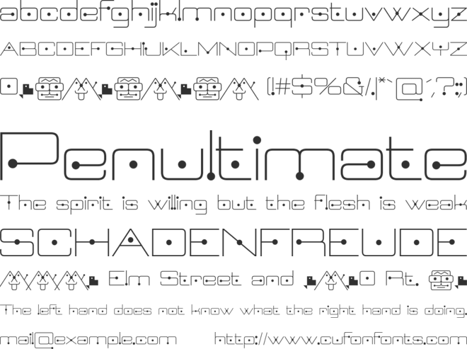 Neospace Circuit font preview