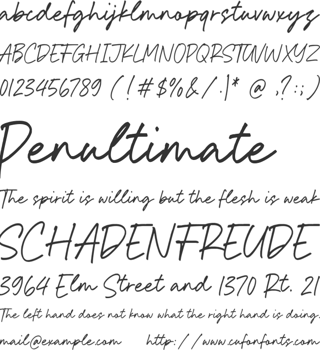 Marigold Boutique font preview