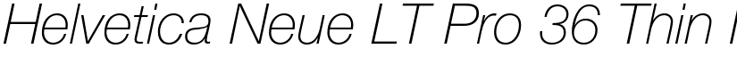 Helvetica Neue LT Pro 36 Thin Italic font