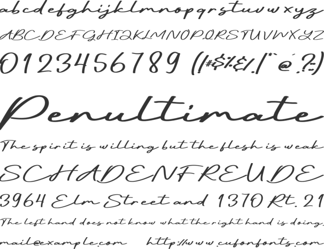 Gente Romantica font preview
