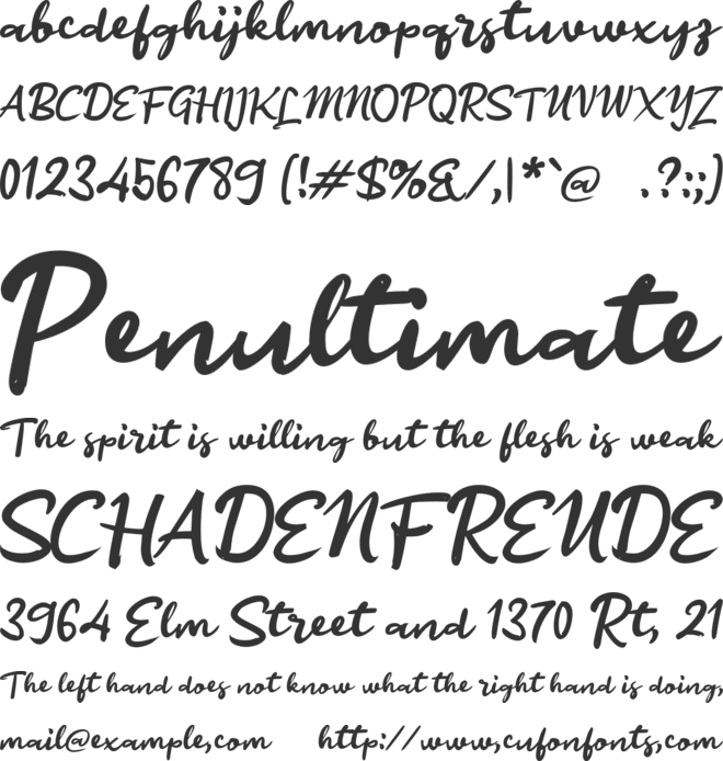 j January Ending font preview