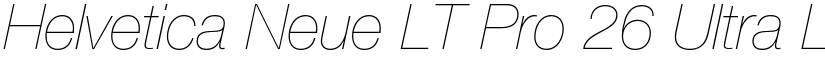 Helvetica Neue LT Pro 26 Ultra Light Italic font