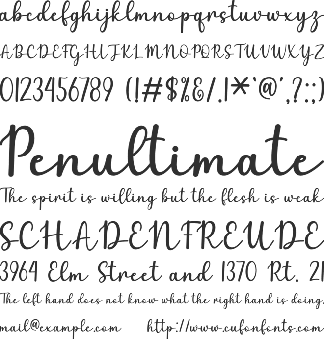 Winter Days font preview