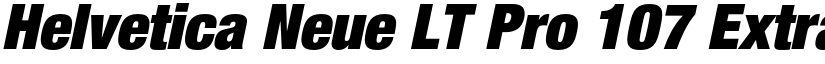 Helvetica Neue LT Pro 107 Extra Black Condensed Oblique font