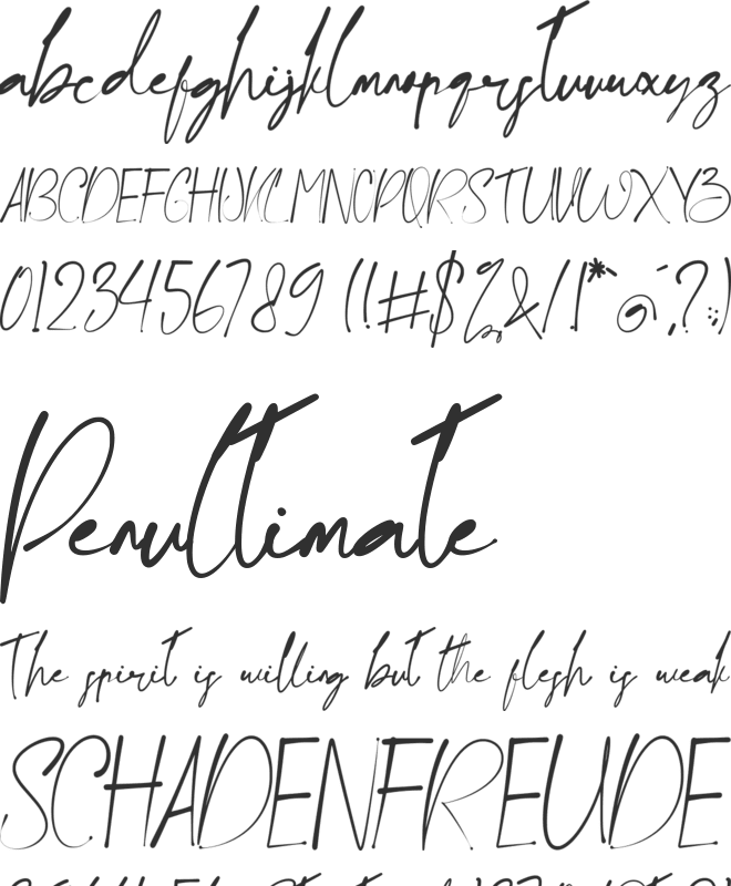 Panorama Balinesia Signature font preview
