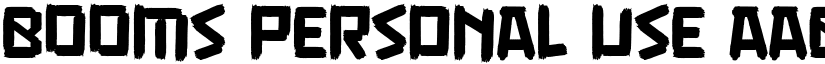 Booms PERSONAL USE font