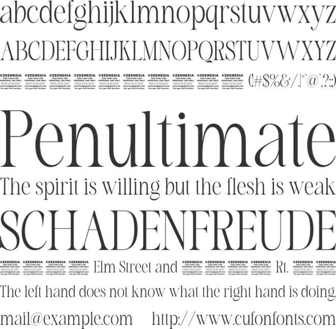 More Bright font preview