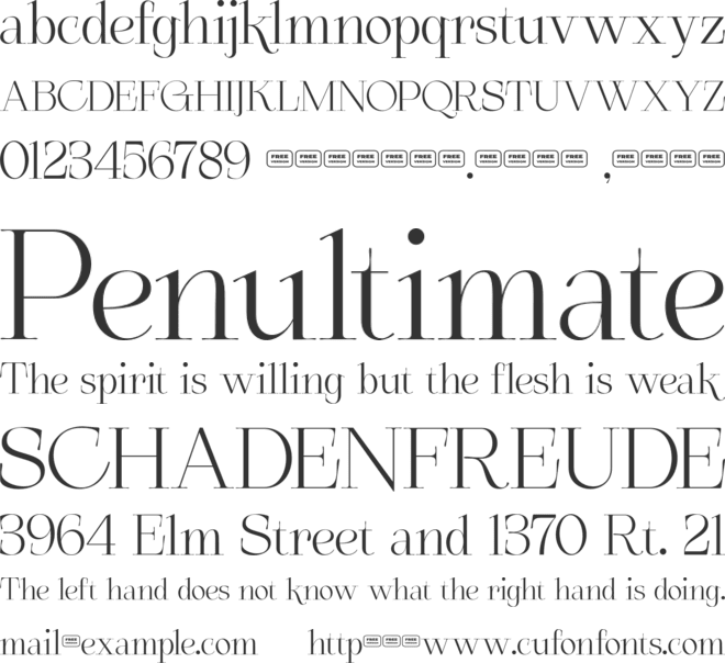 Seranide Free Trial font preview