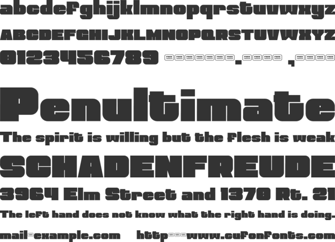 REDJOLA Free Trial font preview