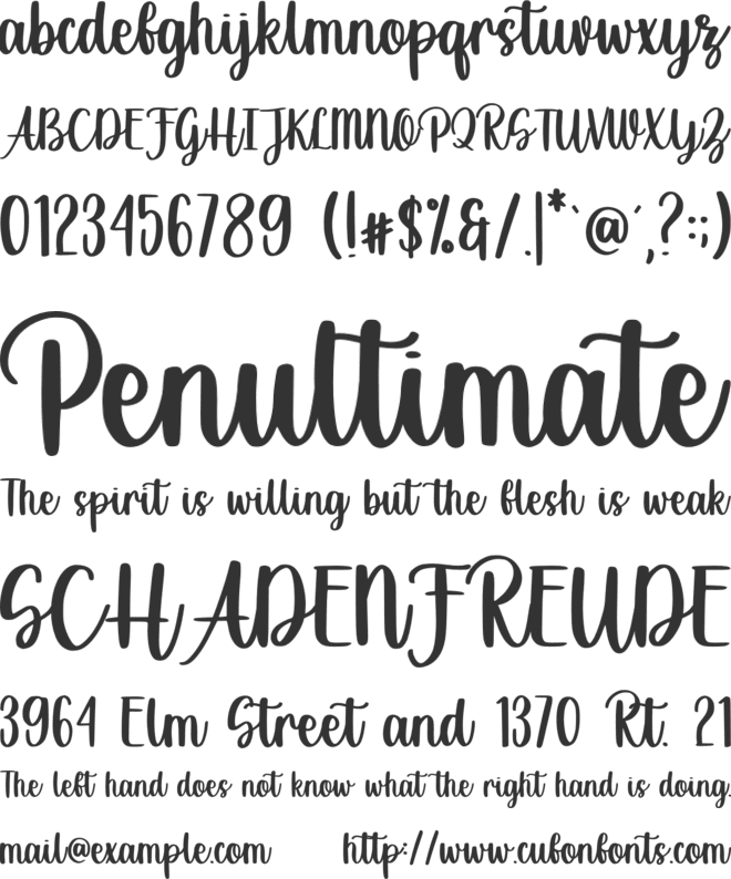 Bettermilk font preview