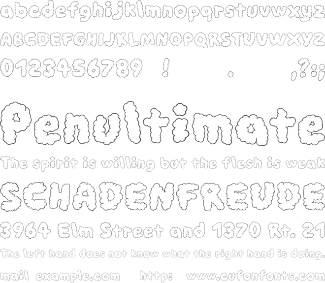 So cloudy font preview