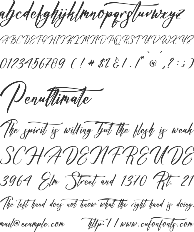 Harttemon Alisthera font preview