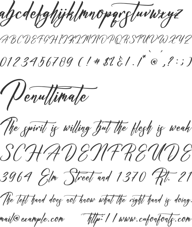 Harttemon Alisthera font preview