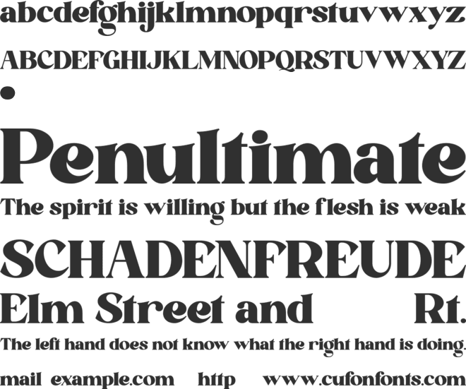 The Vangelo font preview