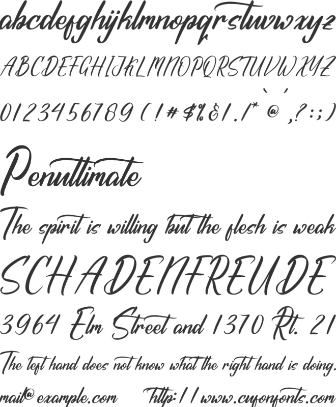 Burgundy Deception font preview