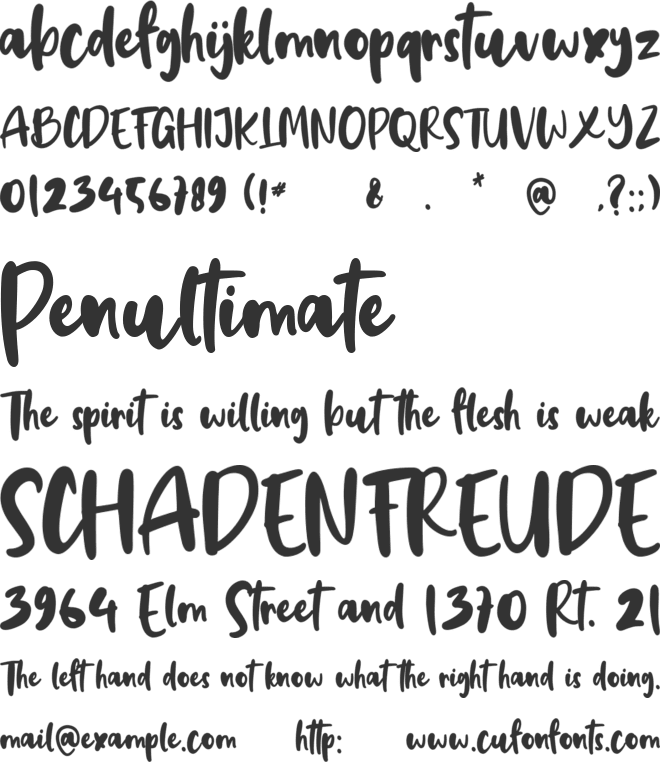 Baby Angella PERSONAL font preview