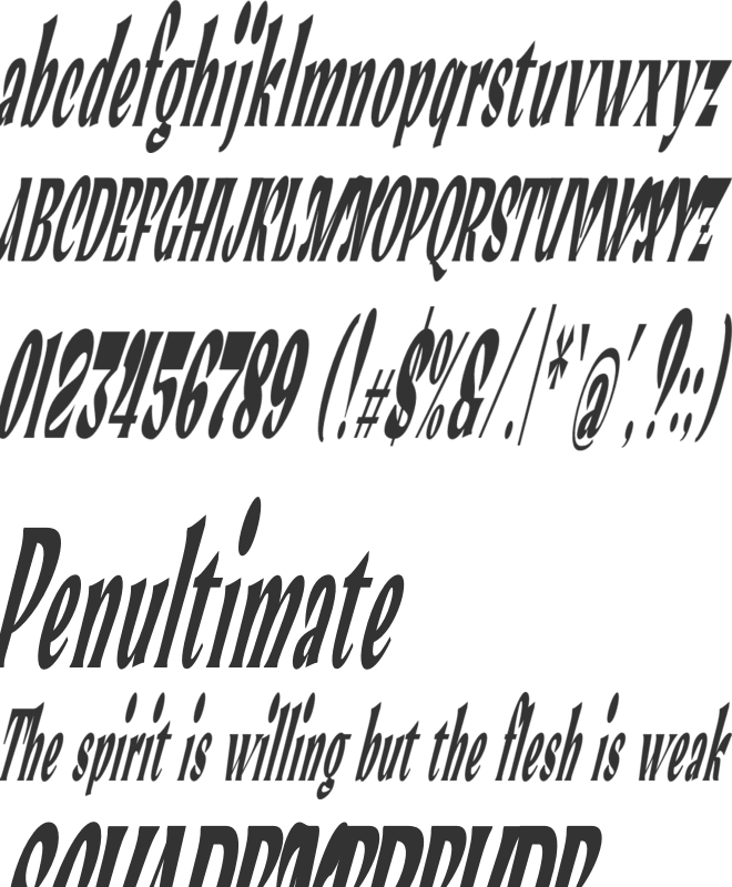 Slantdera font preview