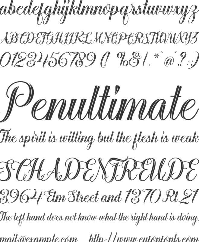 Sarahfadhilla font preview