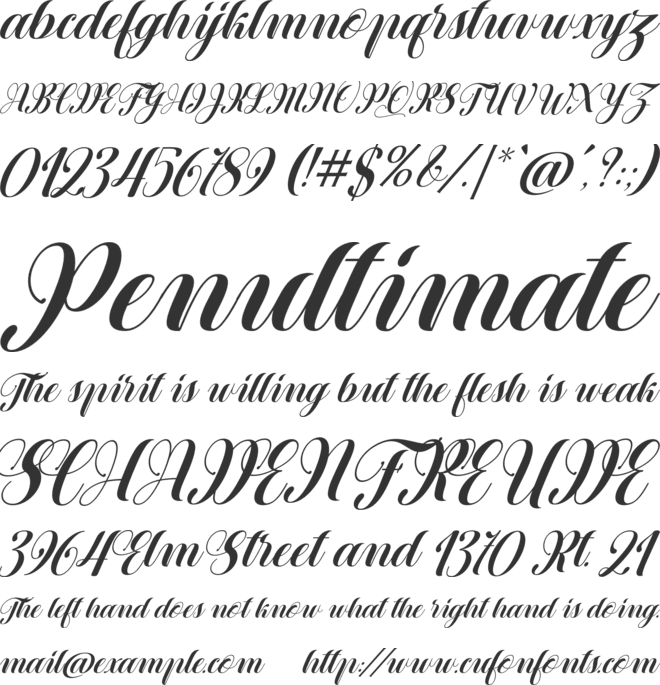 Belanttara font preview