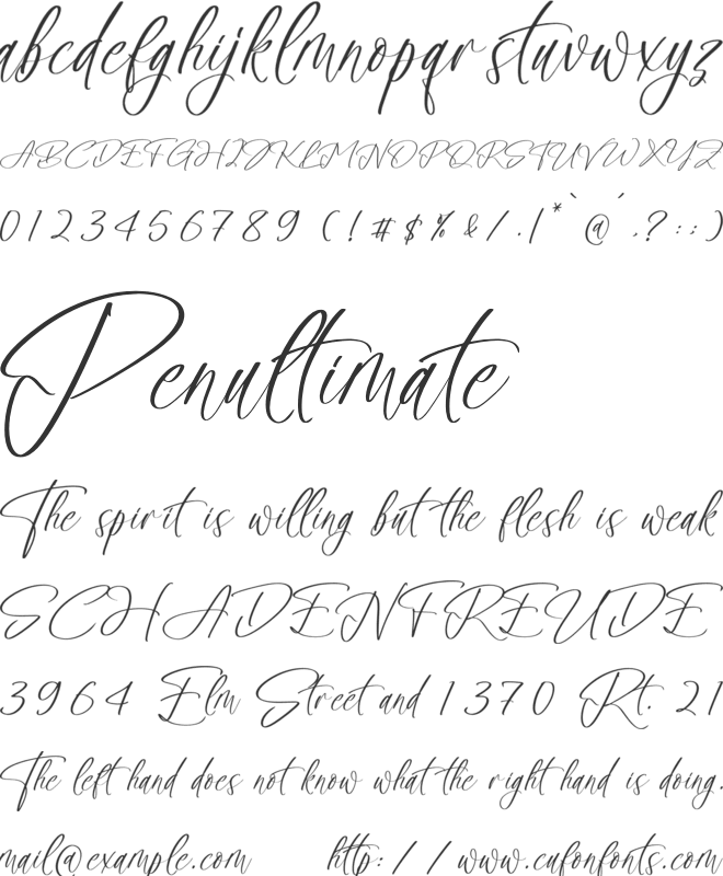 Juliethon Berllyan font preview