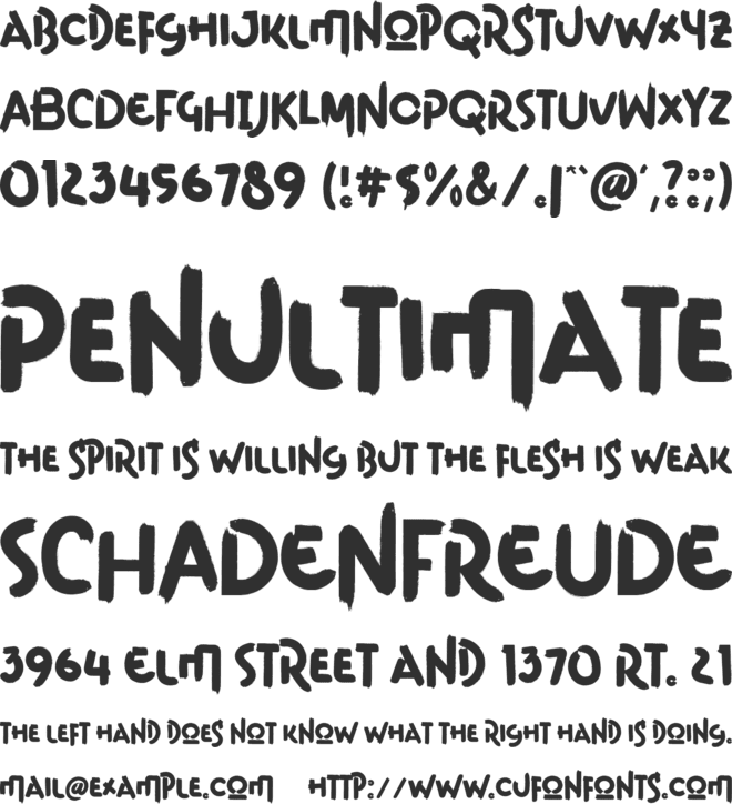 Quick Sketch font preview