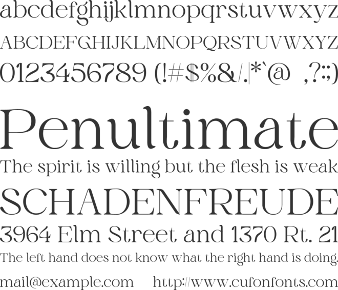 Miagara font preview