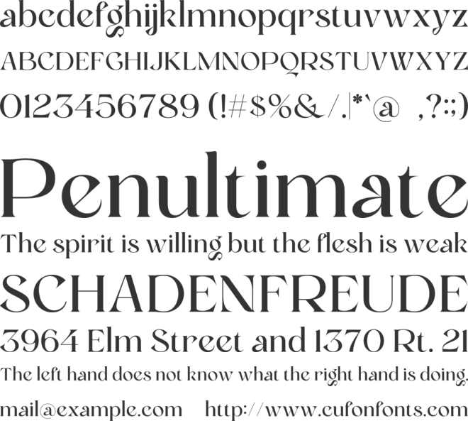 Olivea font preview