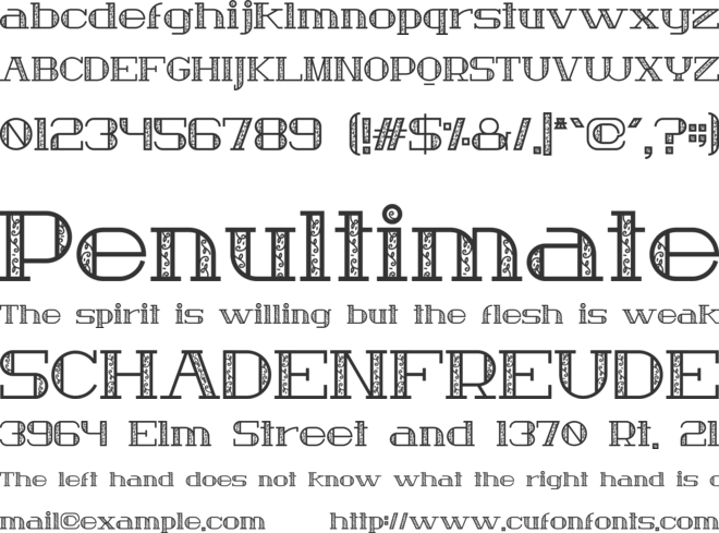 Vahontes font preview