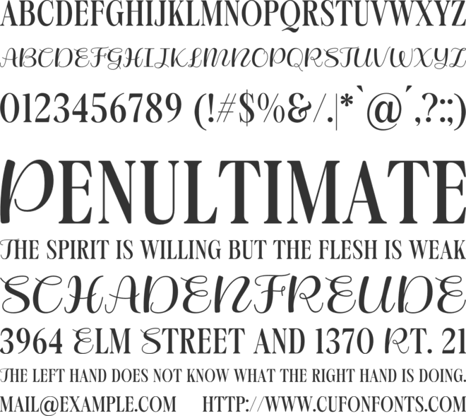 Borne Celine font preview