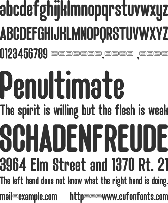 Smooch Free Trial font preview