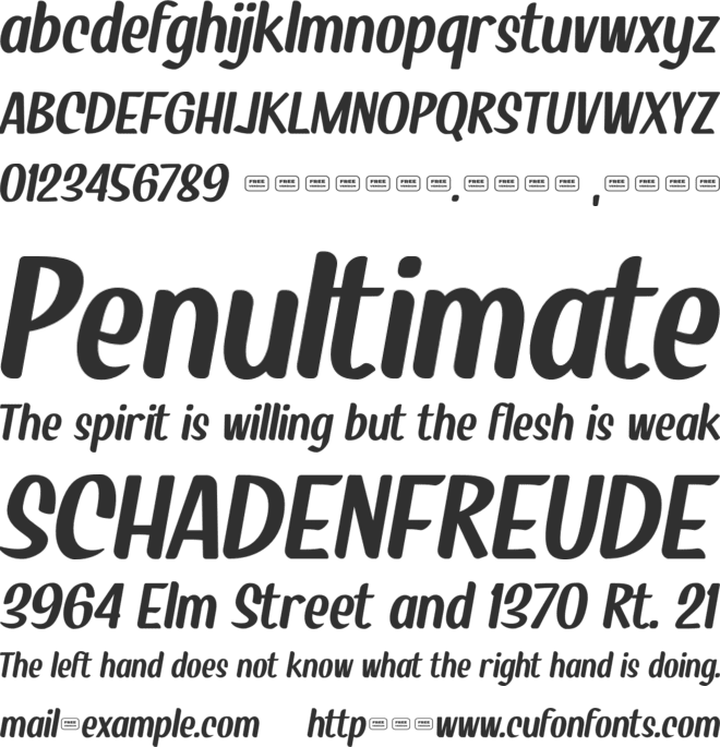 Shalbie Free Trial font preview