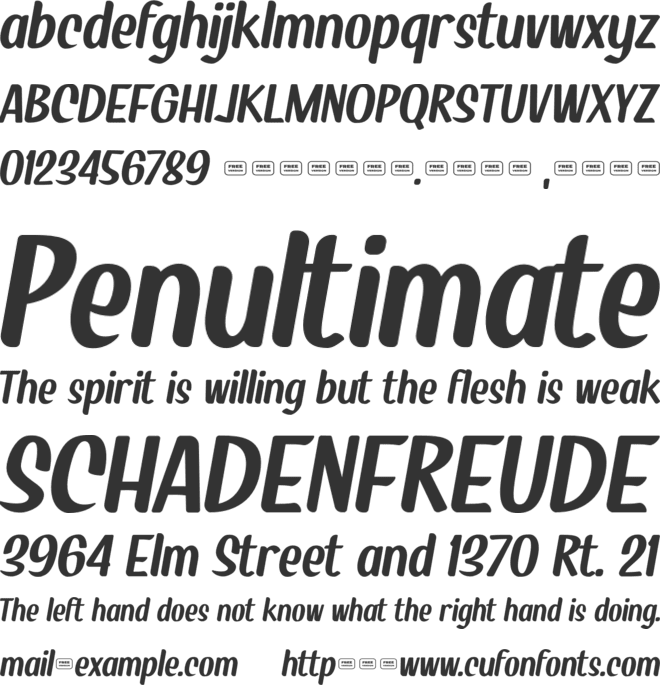 Shalbie Free Trial font preview