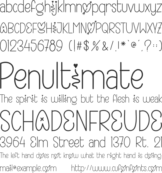 SHINING LOVE - Personal Use font preview